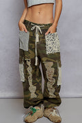 POL: Camouflage Cargo Crochet Pocket Jogger Pant