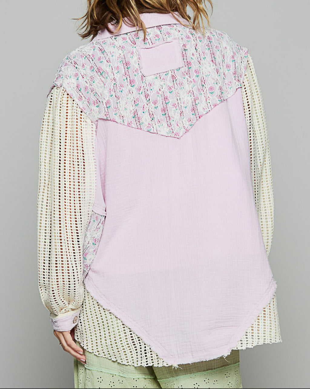 Carolina Lavendar Lace Floral Shirt Jacket