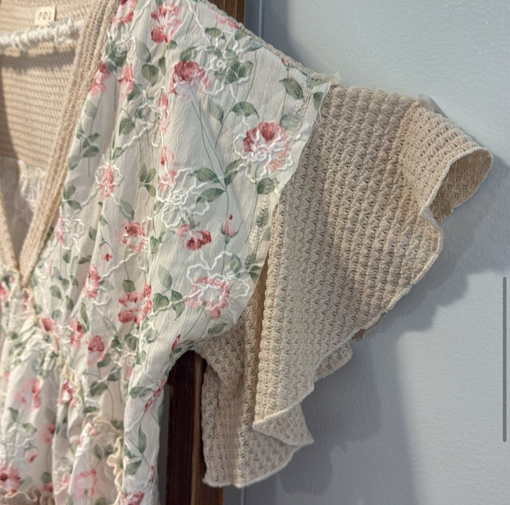 POL”The Sweetheart” Floral Baby Doll Top