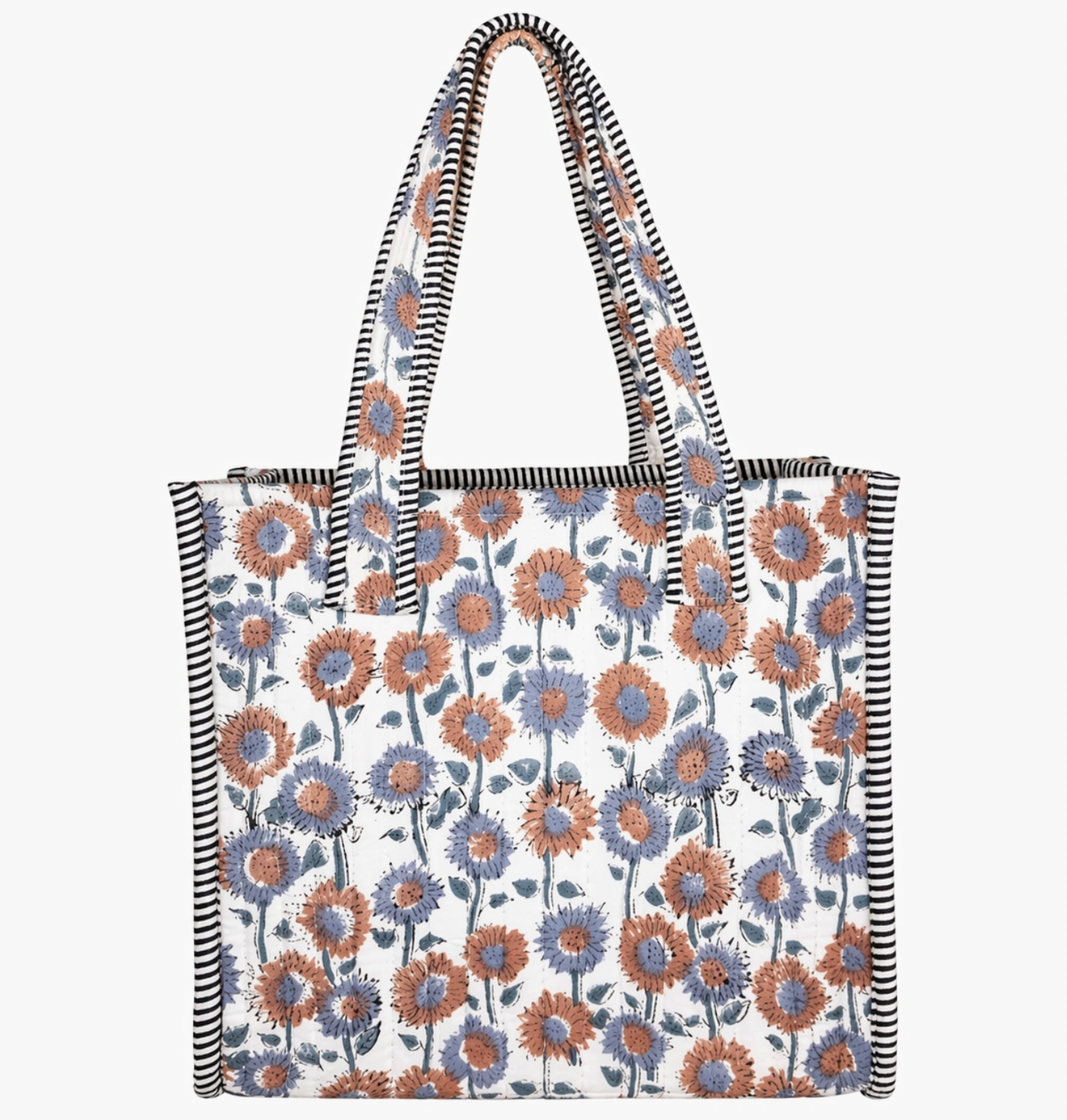 Daisy Fields Block-Printed Quilted Mini Tote