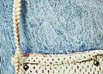 Stud Detail Woven Denim Pants: DENIM